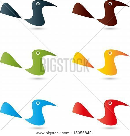 Logo, bird in flight, magpie, raven, crow