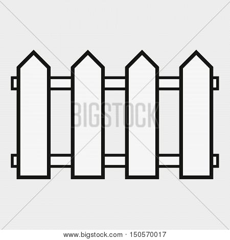 Fence outline icon modern minimal flat design style vector illustration.