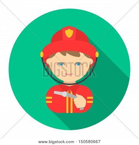 Fireman icon flat style. Single silhouette fire equipment icon from the big fire Department flat.