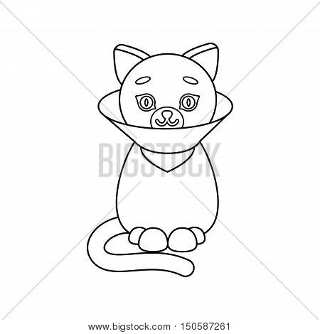 Cat sick icon of rastr illustration for web and mobile design