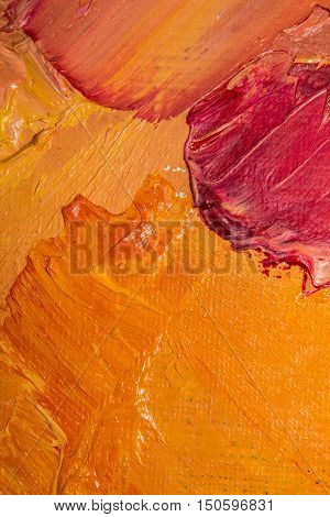 Background image of colorful oil paint palette closeup.