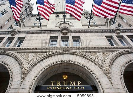 Washington DC. Oct. 6 2016 : Donald Trump International Hotel built in the old PennsylvaniaAve Post Office.