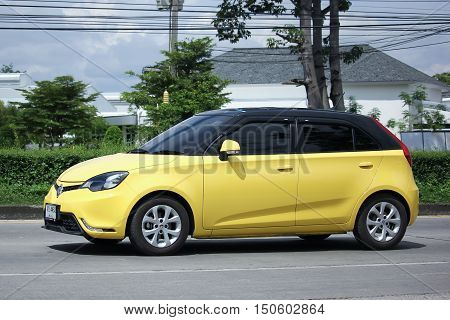 CHIANGMAI THAILAND - OCTOBER 2 2016: Private Car MG3 Product from British automotive. Photo at road no.1001 about 8 km from downtown Chiangmai thailand.