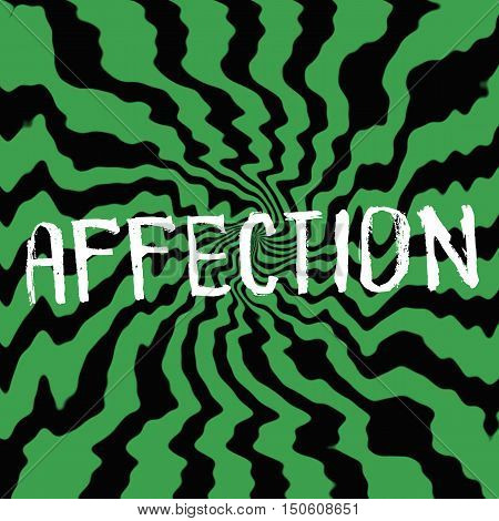 affection wording on Striped sun black-green background