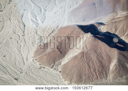 World famous Nazca lines from the Nazca overflight- Astronaut
