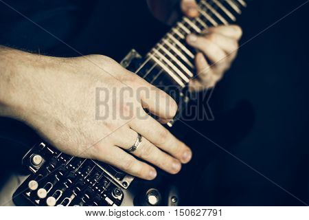 Musician Playing Electric Guitar