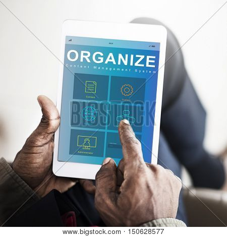 System Content Management SEO Application Graphic Concept