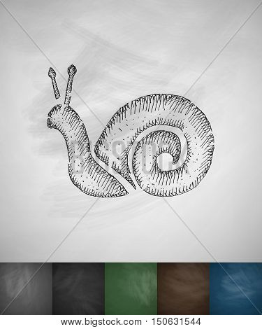 cochlea icon. Hand drawn vector illustration. Chalkboard Design