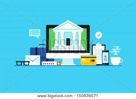 Internet banking. Flat design modern vector illustration concept.