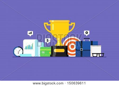 Success. Flat design modern vector illustration concept.