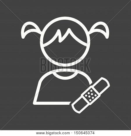 Kids, medical, bandaid icon vector image. Can also be used for kids. Suitable for web apps, mobile apps and print media.