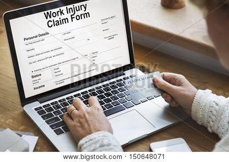 Work Injury Compensation Claim Form Concept