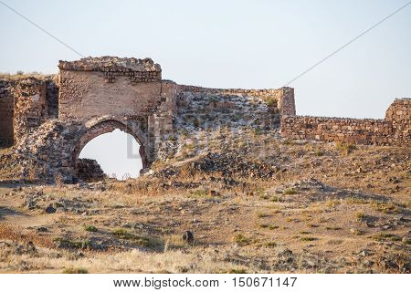 Color image of a church in Ani Turkey. Ani used to be the capital of the Bagratid Armenian kingdom between 961 and 1045.