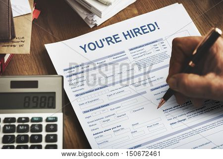 You're Hired Recruitment Job Staff Concept