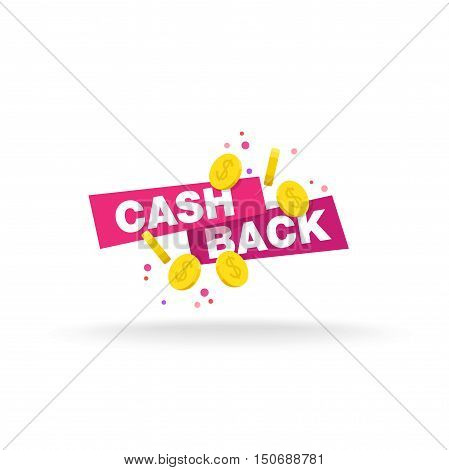 Isolated sticker, labels, emblem Cash Back. Sale