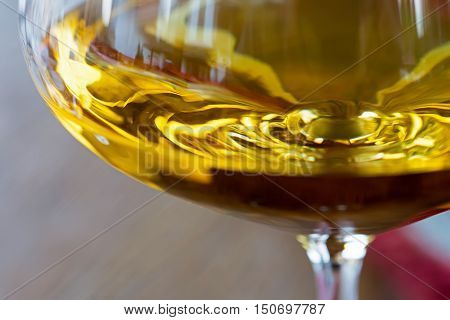 Glass of Chardonnay White Wine Close Up