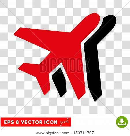 Vector Airlines EPS vector pictograph. Illustration style is flat iconic bicolor intensive red and black symbol on a transparent background.