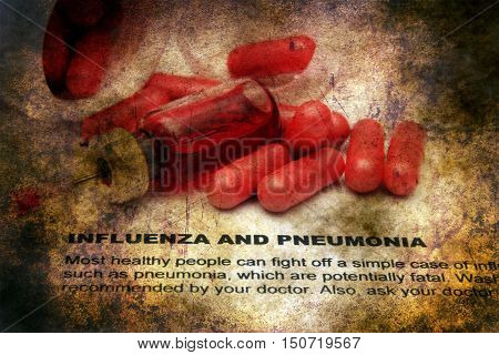 Influenza And Pnemonia Grunge Concept