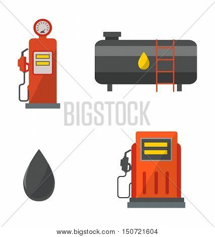 Oil tank in cargo service terminal. Piping factory power system fuel storage gas oil station steel chemical pump sign. Petroleum technology refinery factory gas oil station business transportation.