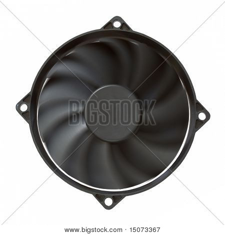 ventilátor počítače izolovaných na bílém pozadí s ořezovou cestou