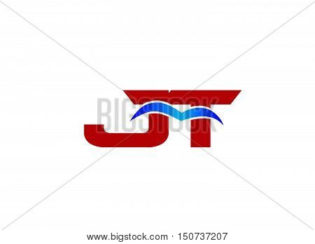 JT Logo. Vector Graphic Branding Letter Element