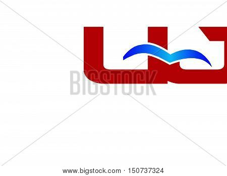 Letter UJ Logo design vector template abstract