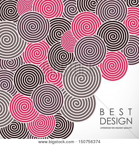 It is an abstract colourful bacrground with spiral elements