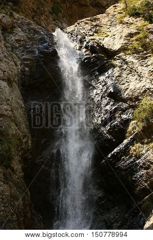 mountains, ridges, nature, Gornyy landscape, mountain landscape, summer, summer in the mountains, Kyrgyzstan, Barskaun gorge, waterfalls, waterfall
