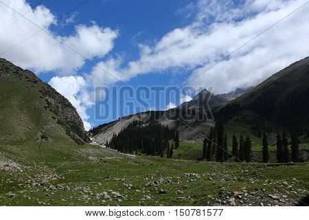 mountains, ridges, nature, Gornyy landscape, mountain landscape, summer, summer in the mountains, Kyrgyzstan, barskaunsky gorge