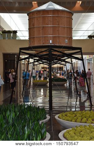 DALLAS, TX - SEP 17: NorthPark Center in Dallas, Texas, as seen on Sep 17, 2016. The center has over 235 stores and is the first shopping center featured on Vogue Magazine.