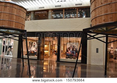 DALLAS, TX - SEP 17: NorthPark Center in Dallas, Texas, as seen on Sep 17, 2016. The center has over 235 stores and is the first shopping center featured on Vogue Magazine.
