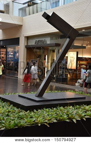 DALLAS, TX - SEP 17: NorthPark Center in Dallas, Texas, as seen on Sep 17, 2016. The center has over 235 stores and is the first shopping center featured on Vogue Magazine.