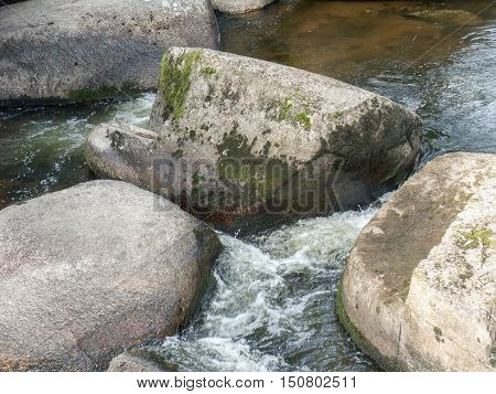 Stonea At Aven River At Pont-aven In Brittany