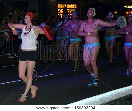 Sydney Australia - March 2 2013. Mardi Gras is an annual event for gay/lesbian acceptance. LGBT pride parade and festival. The world's most joyous and spectacular celebration of LGBTQI pride.