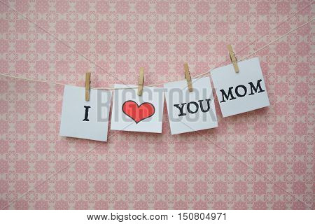 White Sheets Of Paper On A Pink Background, White Sheets On Clothespins