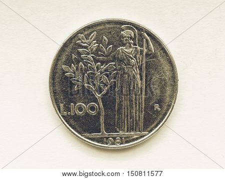 Vintage Italian Lira Coin