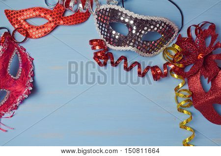 Canival background with mask. View from above