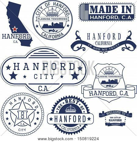 Hanford City, Ca. Stamps And Signs