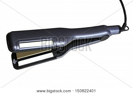 Hair straightener isolated on white background.Hair care, hairdresser, makeup artist.