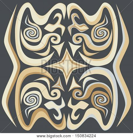 Decorative abstract ornament. Calligraphic figures. Vector illustration.