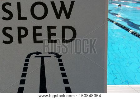 Slow Speed Lane In Swimming Pool