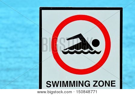 Authorise Swimming Zone Sign