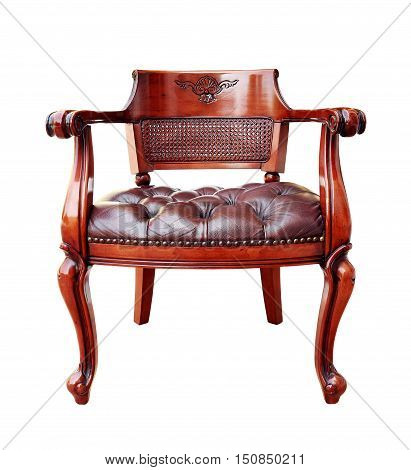 Wooden Vintage Armchair isolated on white background