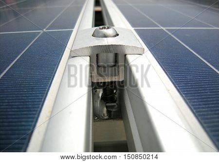 Clamp of Solar PV Panel Rooftop Clamp Closeup