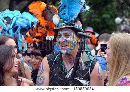 Sydney Australia - March 2 2013. Mardi Gras is an annual event for gay/lesbian acceptance. LGBT pride parade and festival. The world's most joyous and spectacular celebration of LGBTQI pride.
