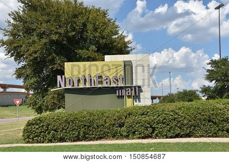 HURST, TX - SEP 19: North East Mall in Hurst, Texas, as seen on Sep 19, 2016. It is a super-regional enclosed mid to high end shopping mall.