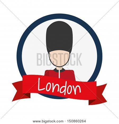 Big ben and soldat icon. London england landmark and tourism theme. Colorful design. Vector illustration