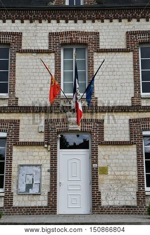 Saint Wandrille Rancon, France - june 22, 2016 : the city hall.