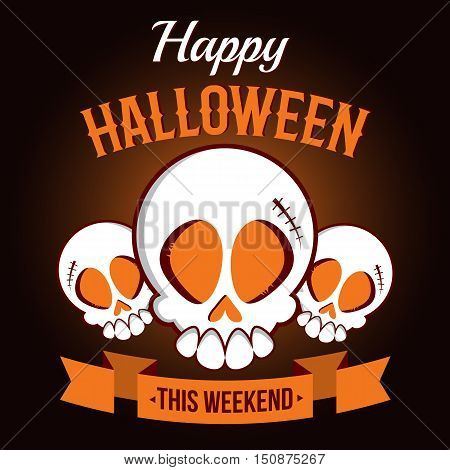 Happy Halloween! Halloween scull theme. Vector illustration.