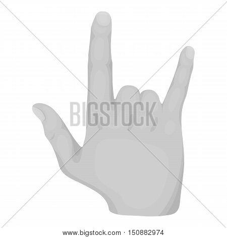 ILY sign icon in monochrome style isolated on white background. Hand gestures symbol vector illustration.